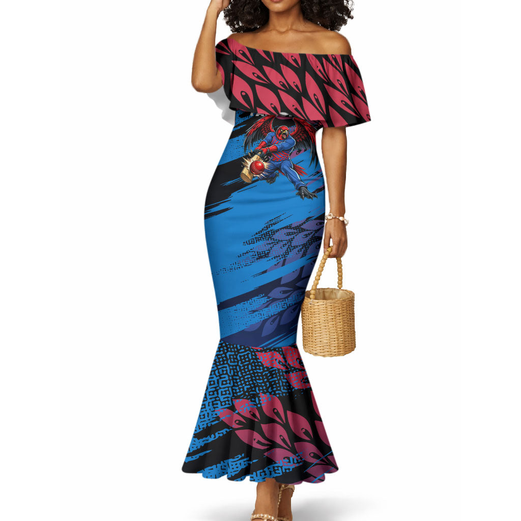 Personalized Antigua And Barbuda Cricket Mermaid Dress Falcons Mascot Sport Style