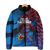 Personalized Antigua And Barbuda Cricket Padded Jacket Falcons Mascot Sport Style