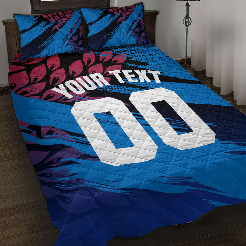 Personalized Antigua And Barbuda Cricket Quilt Bed Set Falcons Mascot Sport Style