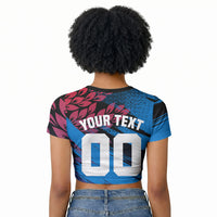 Personalized Antigua And Barbuda Cricket Raglan Cropped T shirt Falcons Mascot Sport Style