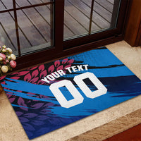 Personalized Antigua And Barbuda Cricket Rubber Doormat Falcons Mascot Sport Style