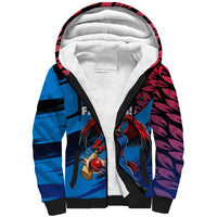 Personalized Antigua And Barbuda Cricket Sherpa Hoodie Falcons Mascot Sport Style