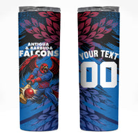Personalized Antigua And Barbuda Cricket Skinny Tumbler Falcons Mascot Sport Style