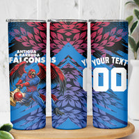 Personalized Antigua And Barbuda Cricket Skinny Tumbler Falcons Mascot Sport Style