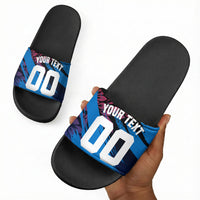 Personalized Antigua And Barbuda Cricket Slide Sandals Falcons Mascot Sport Style