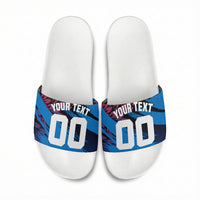 Personalized Antigua And Barbuda Cricket Slide Sandals Falcons Mascot Sport Style