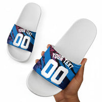 Personalized Antigua And Barbuda Cricket Slide Sandals Falcons Mascot Sport Style