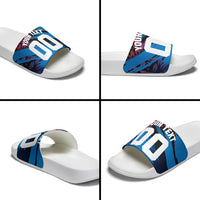 Personalized Antigua And Barbuda Cricket Slide Sandals Falcons Mascot Sport Style