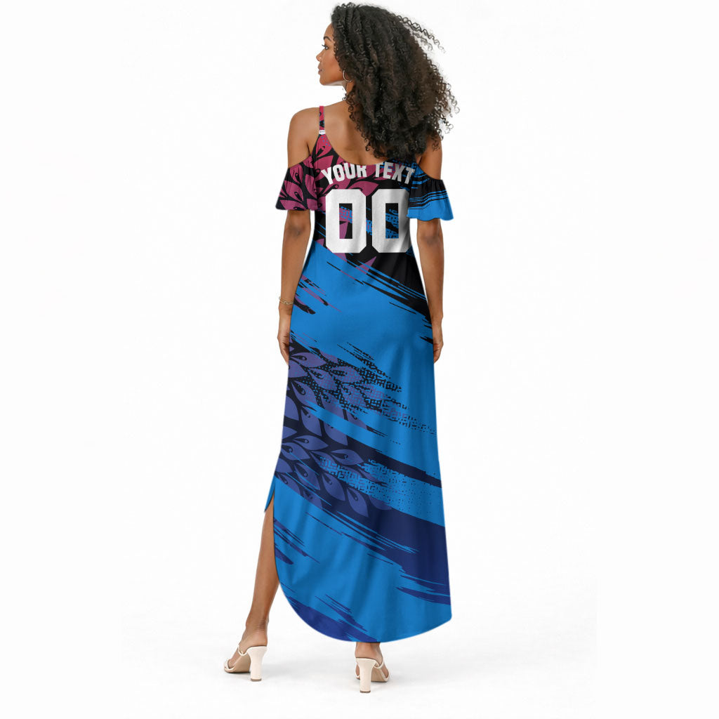 Personalized Antigua And Barbuda Cricket Summer Maxi Dress Falcons Mascot Sport Style