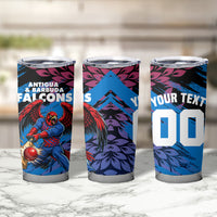 Personalized Antigua And Barbuda Cricket Tumbler Cup Falcons Mascot Sport Style