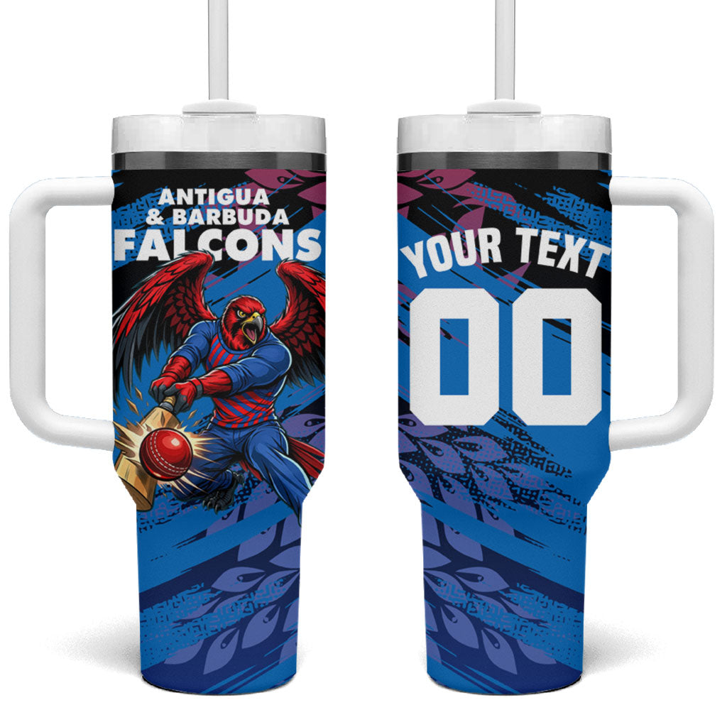Personalized Antigua And Barbuda Cricket Tumbler With Handle Falcons Mascot Sport Style
