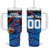 Personalized Antigua And Barbuda Cricket Tumbler With Handle Falcons Mascot Sport Style