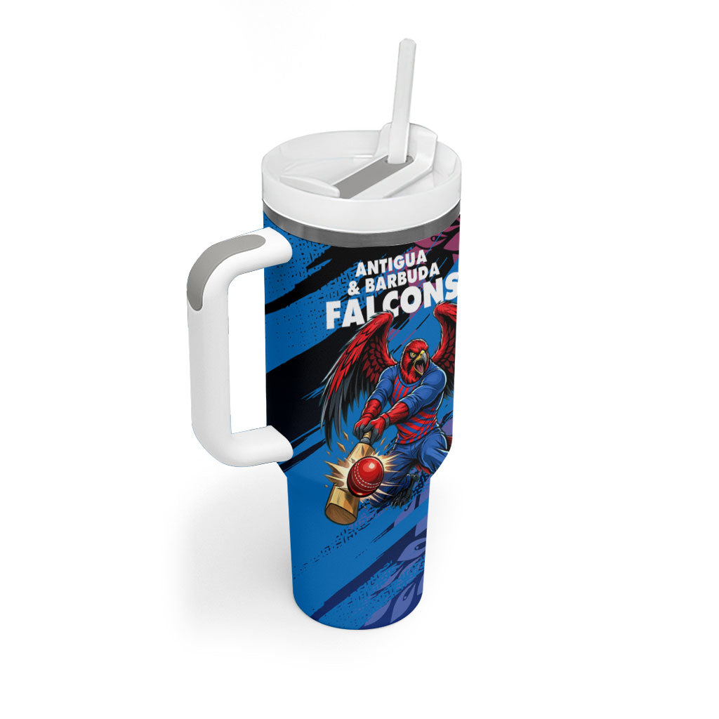 Personalized Antigua And Barbuda Cricket Tumbler With Handle Falcons Mascot Sport Style