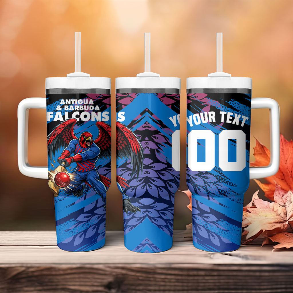Personalized Antigua And Barbuda Cricket Tumbler With Handle Falcons Mascot Sport Style
