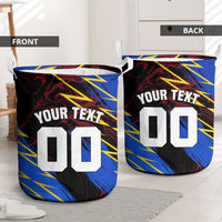 Personalized Antigua And Barbuda Cricket Laundry Basket Falcons Caribbean Lightning Abstract Graphic