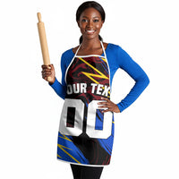 Personalized Antigua And Barbuda Cricket Apron Falcons Caribbean Lightning Abstract Graphic