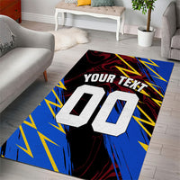 Personalized Antigua And Barbuda Cricket Area Rug Falcons Caribbean Lightning Abstract Graphic