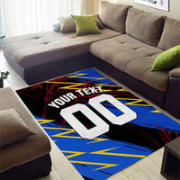 Personalized Antigua And Barbuda Cricket Area Rug Falcons Caribbean Lightning Abstract Graphic