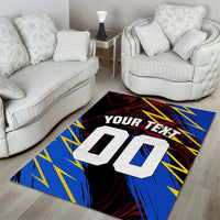 Personalized Antigua And Barbuda Cricket Area Rug Falcons Caribbean Lightning Abstract Graphic
