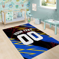 Personalized Antigua And Barbuda Cricket Area Rug Falcons Caribbean Lightning Abstract Graphic