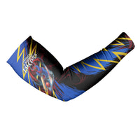 Personalized Antigua And Barbuda Cricket Arm Sleeves Falcons Caribbean Lightning Abstract Graphic