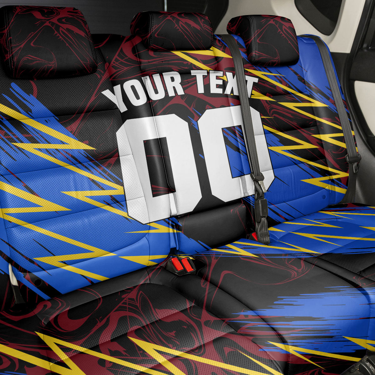 Personalized Antigua And Barbuda Cricket Back Car Seat Cover Falcons Caribbean Lightning Abstract Graphic
