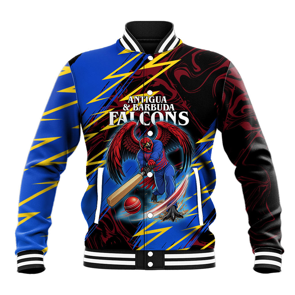 Personalized Antigua And Barbuda Cricket Baseball Jacket Falcons Caribbean Lightning Abstract Graphic