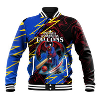 Personalized Antigua And Barbuda Cricket Baseball Jacket Falcons Caribbean Lightning Abstract Graphic