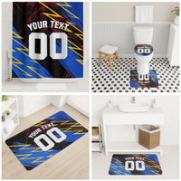 Personalized Antigua And Barbuda Cricket Bathroom Set Falcons Caribbean Lightning Abstract Graphic