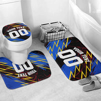 Personalized Antigua And Barbuda Cricket Bathroom Set Falcons Caribbean Lightning Abstract Graphic
