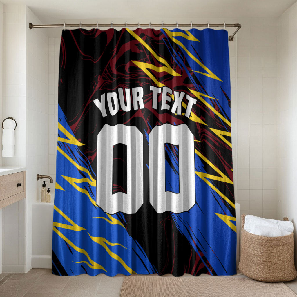 Personalized Antigua And Barbuda Cricket Bathroom Set Falcons Caribbean Lightning Abstract Graphic