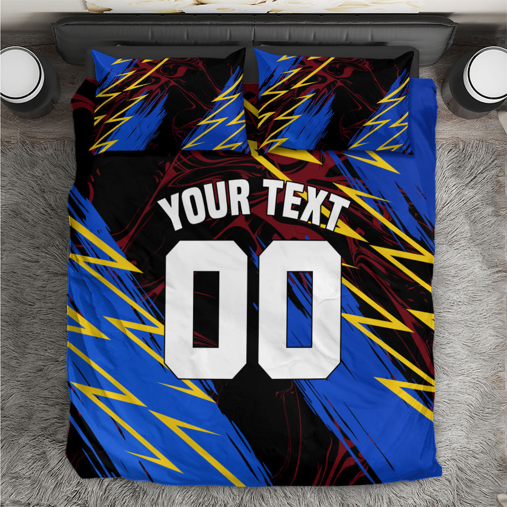 Personalized Antigua And Barbuda Cricket Bedding Set Falcons Caribbean Lightning Abstract Graphic