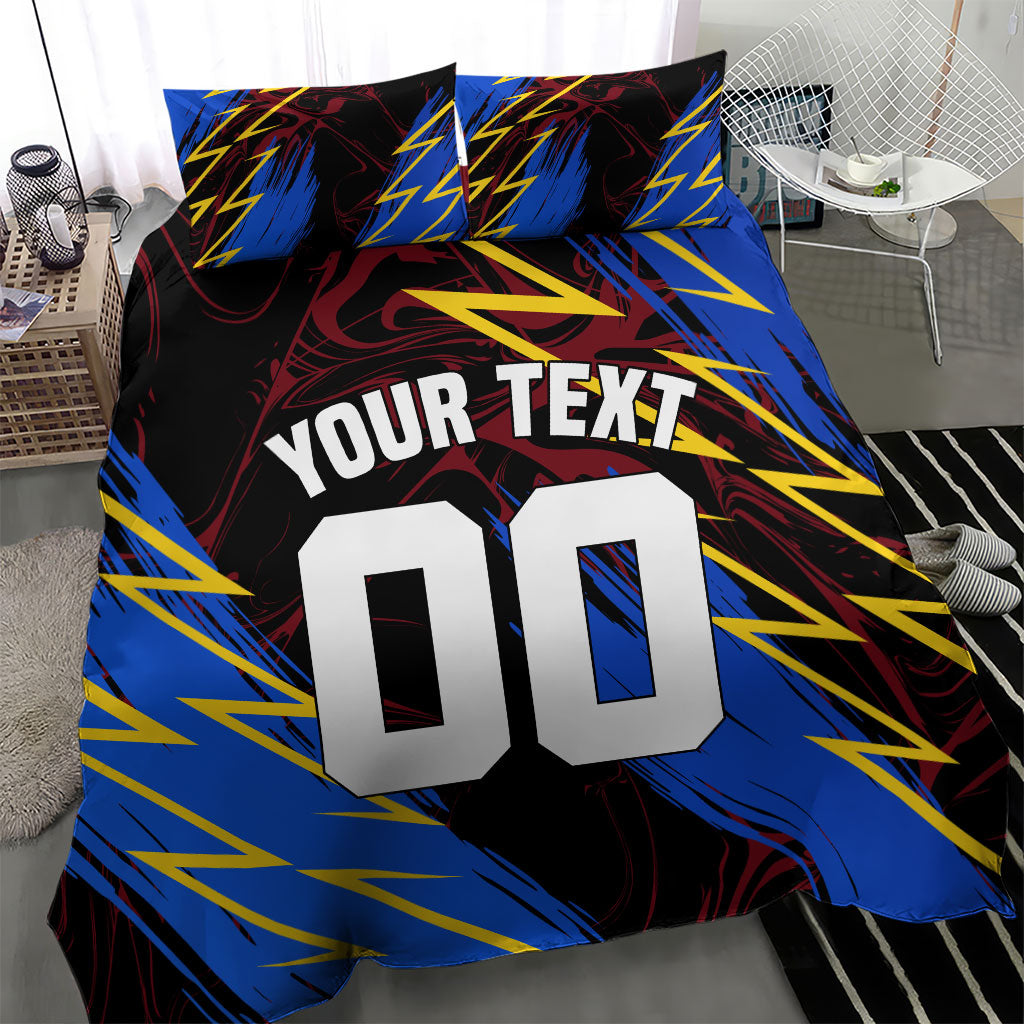 Personalized Antigua And Barbuda Cricket Bedding Set Falcons Caribbean Lightning Abstract Graphic
