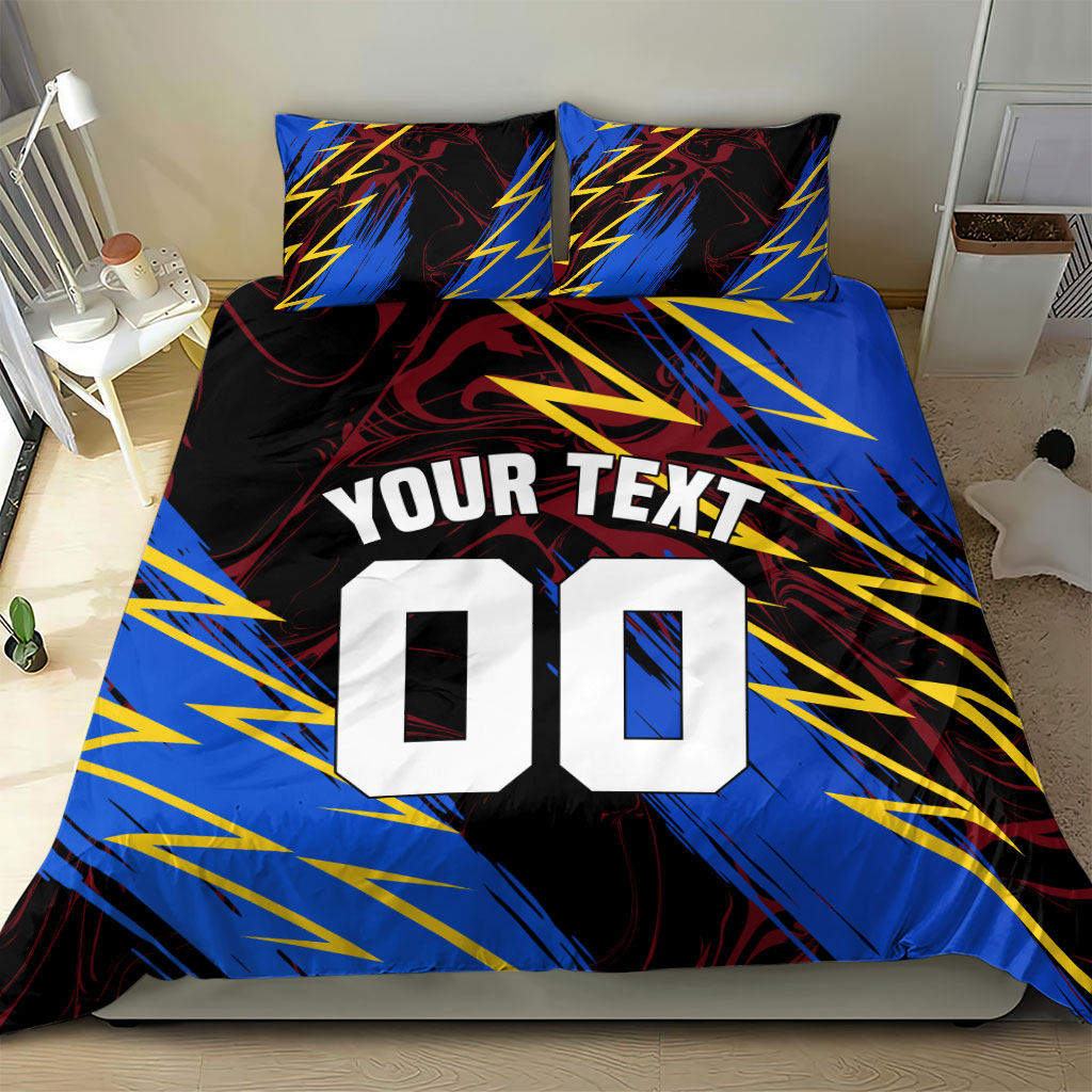 Personalized Antigua And Barbuda Cricket Bedding Set Falcons Caribbean Lightning Abstract Graphic