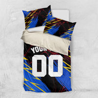 Personalized Antigua And Barbuda Cricket Bedding Set Falcons Caribbean Lightning Abstract Graphic