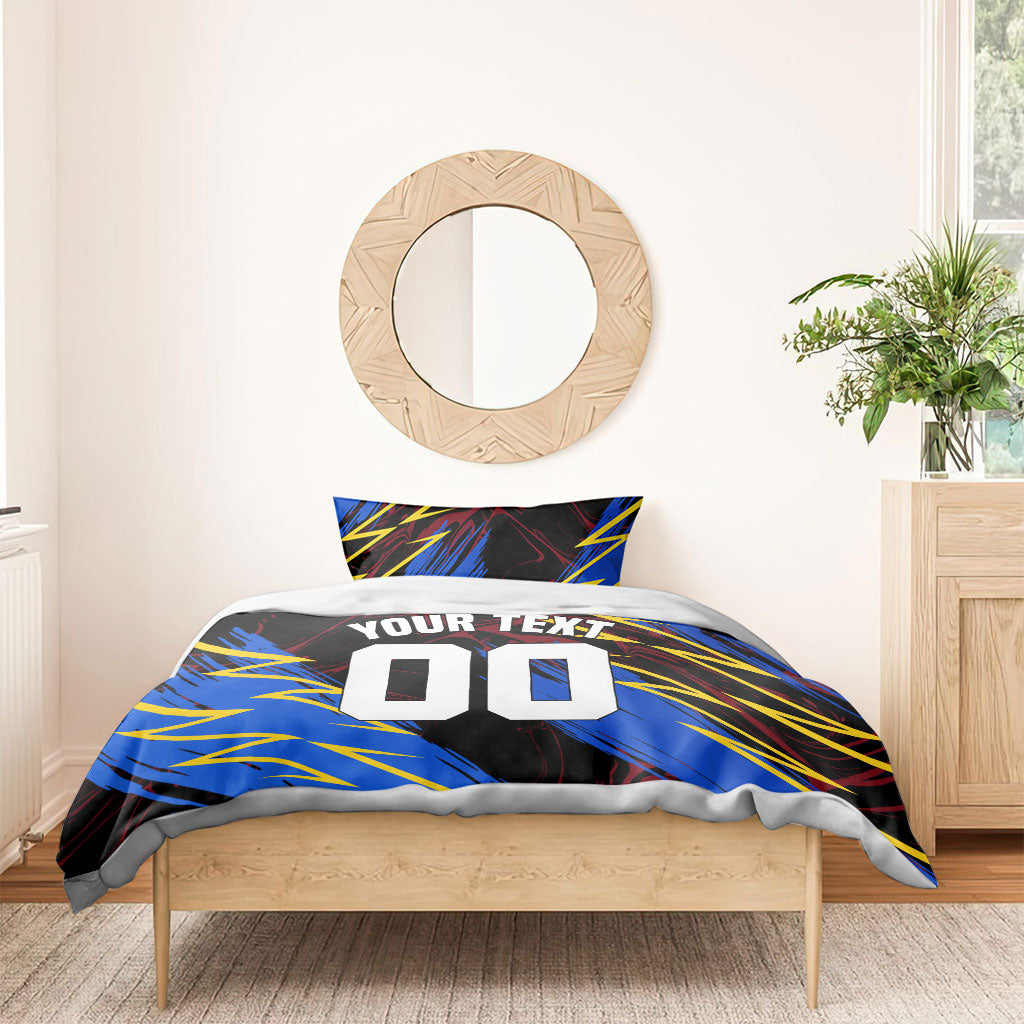 Personalized Antigua And Barbuda Cricket Bedding Set Falcons Caribbean Lightning Abstract Graphic