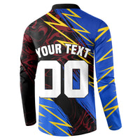 Personalized Antigua And Barbuda Cricket Button Sweatshirt Falcons Caribbean Lightning Abstract Graphic