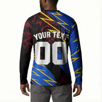 Personalized Antigua And Barbuda Cricket Button Sweatshirt Falcons Caribbean Lightning Abstract Graphic