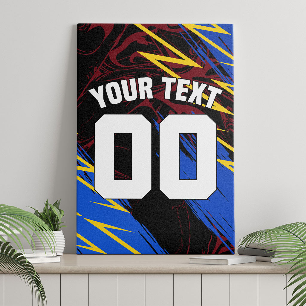 Personalized Antigua And Barbuda Cricket Canvas Wall Art Falcons Caribbean Lightning Abstract Graphic