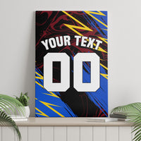 Personalized Antigua And Barbuda Cricket Canvas Wall Art Falcons Caribbean Lightning Abstract Graphic