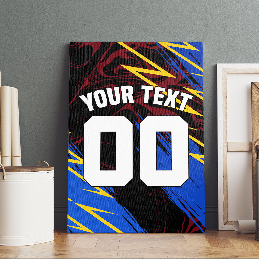Personalized Antigua And Barbuda Cricket Canvas Wall Art Falcons Caribbean Lightning Abstract Graphic