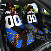 Personalized Antigua And Barbuda Cricket Car Seat Cover Falcons Caribbean Lightning Abstract Graphic
