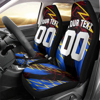Personalized Antigua And Barbuda Cricket Car Seat Cover Falcons Caribbean Lightning Abstract Graphic
