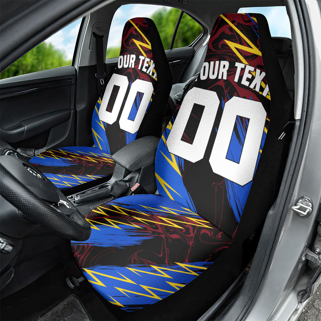 Personalized Antigua And Barbuda Cricket Car Seat Cover Falcons Caribbean Lightning Abstract Graphic