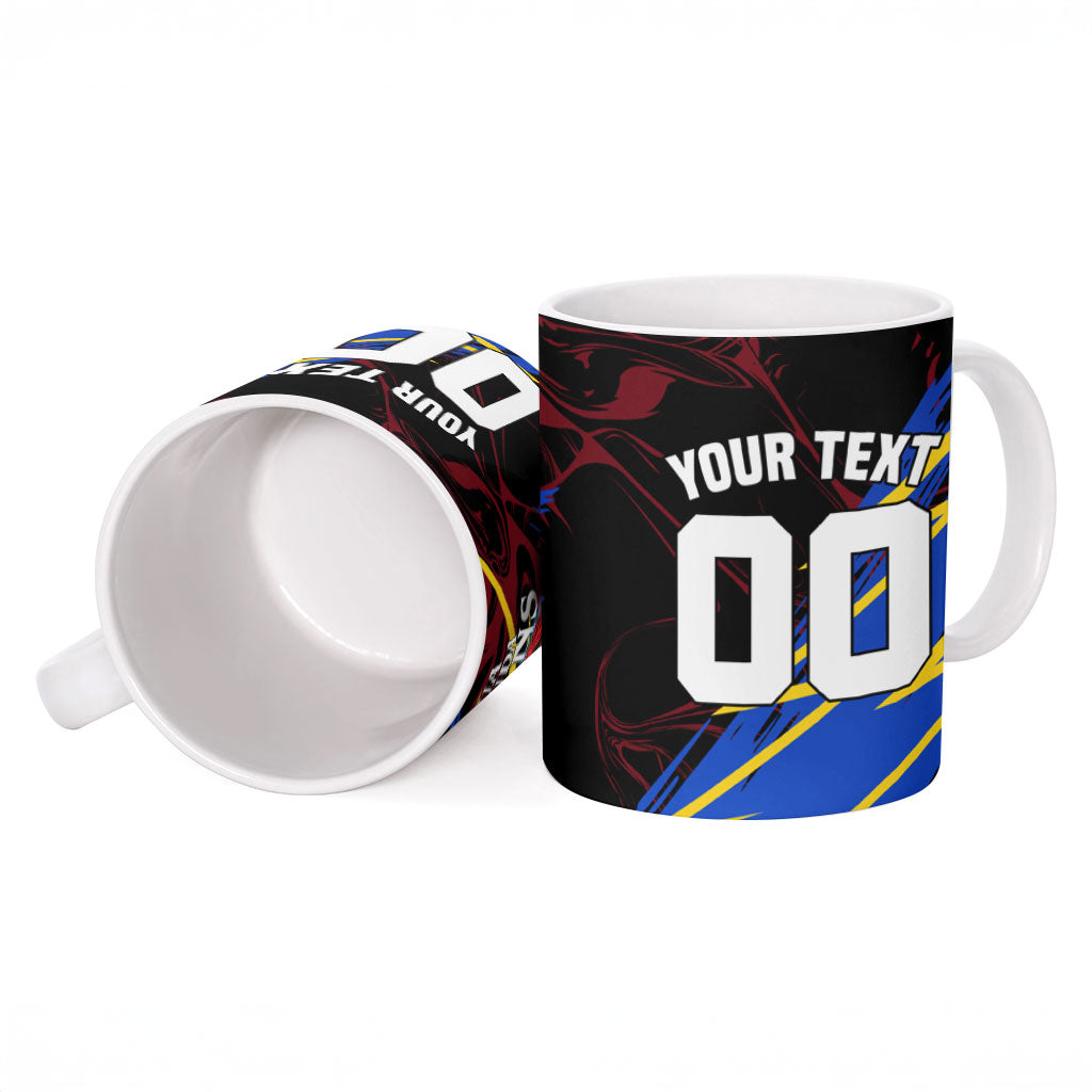 Personalized Antigua And Barbuda Cricket Ceramic Mug Falcons Caribbean Lightning Abstract Graphic