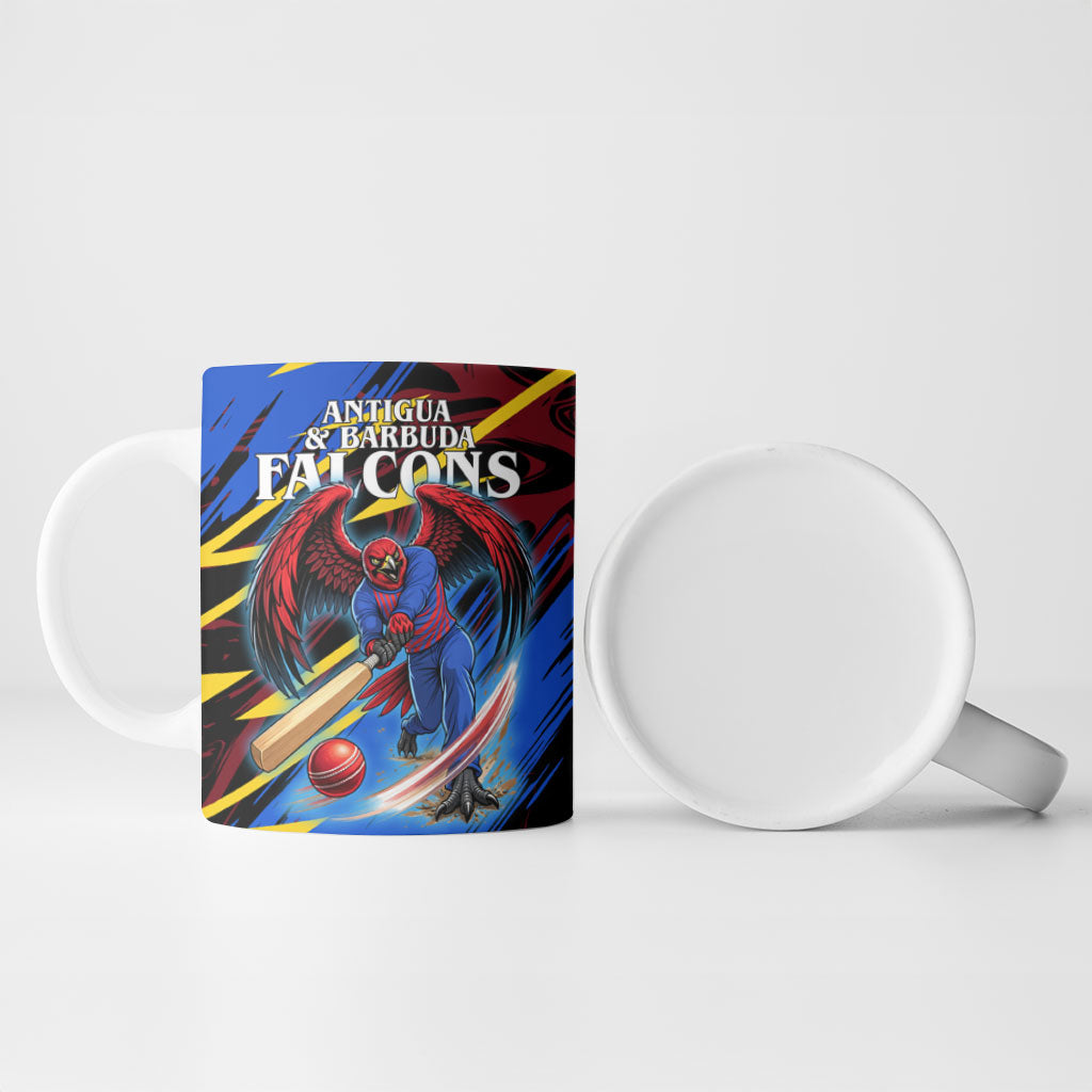 Personalized Antigua And Barbuda Cricket Ceramic Mug Falcons Caribbean Lightning Abstract Graphic
