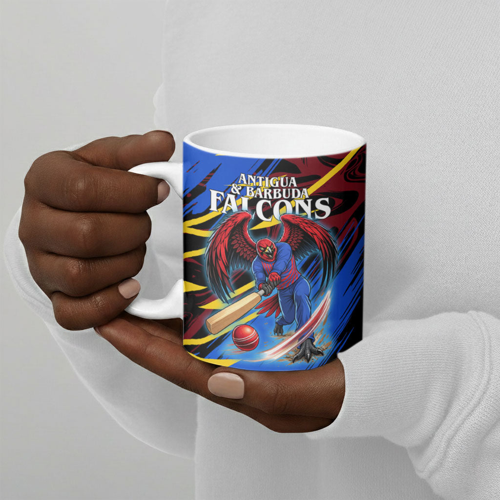 Personalized Antigua And Barbuda Cricket Ceramic Mug Falcons Caribbean Lightning Abstract Graphic
