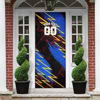 Personalized Antigua And Barbuda Cricket Door Cover Falcons Caribbean Lightning Abstract Graphic