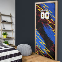 Personalized Antigua And Barbuda Cricket Door Cover Falcons Caribbean Lightning Abstract Graphic