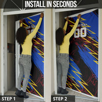 Personalized Antigua And Barbuda Cricket Door Cover Falcons Caribbean Lightning Abstract Graphic